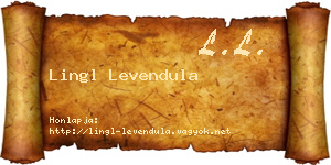 Lingl Levendula névjegykártya